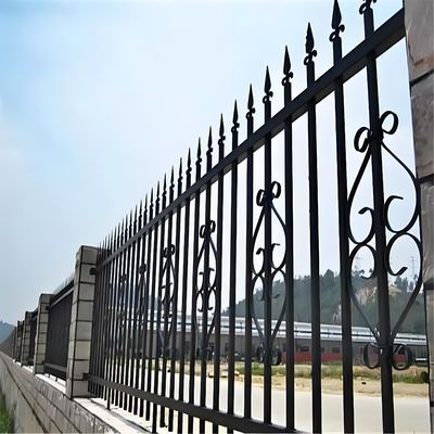 1.8x3M Опорные железные ограждения черные трубчатые металлические ограждения