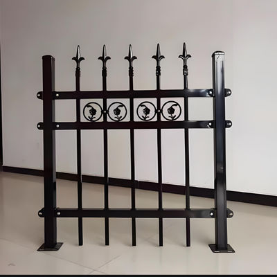 6FT High Black Powder Coated Metal Tubular Steel Fence
