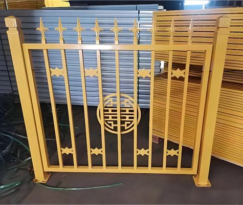 Металлический трубчатый стальной забор высотой 6 футов, покрытый черным порошком