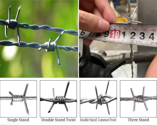 1.6mm Wire Diameter High Tensile Strength Galvanized Barbed Wire for Perimeter Security