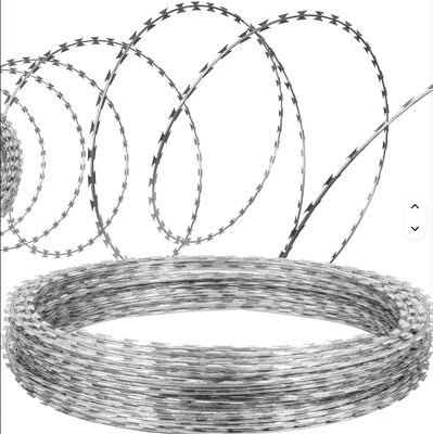 Горячеоцинкованная колючая проволока диаметром 450 мм с высокой прочностью на растяжение для охранных ограждений