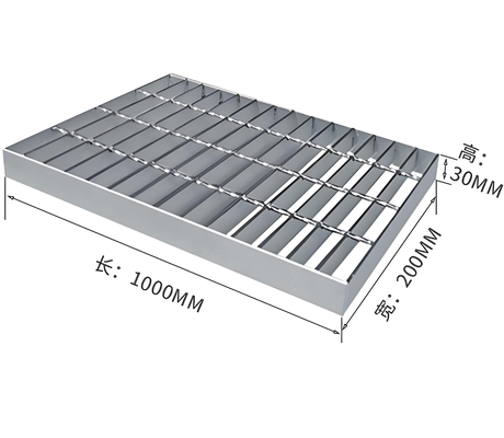 Stainless Steel 304 Slip Resistant Galvanized Steel Grating with 40x5mm Bearing Bar for Stair Tread